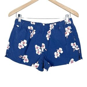 Patagonia Women’s barely baggie navy floral casual shorts size medium pull on